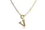 Colar De Letras Banhado Em Ouro 18k [F027]