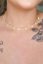 Colar De Mini Conchas Banhado Em Ouro 18k [F027]