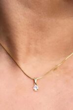 Colar Pingente Ponto De Luz Banhado Em Ouro 18k [F027]