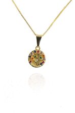 Colar Pingente árvore Da Vida Com Zircônias Coloridas Banhado Em Ouro 18k [F027] - Image 3