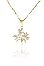 Colar Pingente árvore Da Vida Com Zircônias Brancas Banhado Em Ouro 18k [F027] - Image 3
