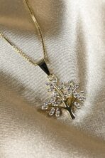 Colar Pingente árvore Da Vida Com Zircônias Brancas Banhado Em Ouro 18k [F027] - Image 2