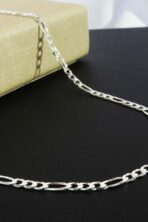 Colar Corrente Com Elos Alternados Em Prata 925 Masculino [F027] - Image 2