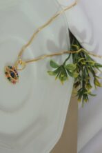 Colar Pingente Olho Grego Com Zircônia Multicolor Banhado Em Ouro 18k [F027] - Image 2