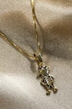 Colar Pingente Menino Com Zircônia Colorida Banhado Em Ouro 18k [F027] - Image 2