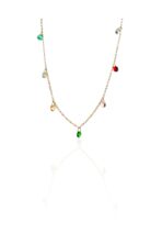 Colar Corrente Americana Com Zircônias Multicolor Banhado Em Ouro 18k [F027] - Image 3