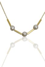 Colar Pérola E Retângulo Banhado Em Ouro 18k [F027] - Image 3
