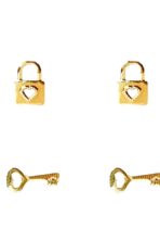 Brinco Duo Chave E Cadeado Banhado Em Ouro 18k [F027] - Image 3