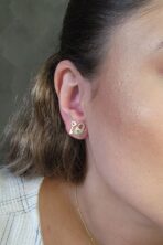 Brinco Duo Chave E Cadeado Banhado Em Ouro 18k [F027]