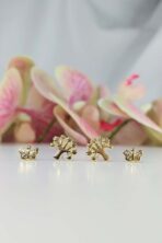 Brinco Duo De árvore E Borboleta Banhado Em Ouro 18k [F027] - Image 2
