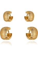 Duo De Argolas Grossas Trabalhadas Banhado Em Ouro 18k [F027] - Image 3