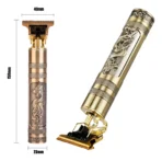 Máquina De Barbear E Cortar Cabelo Profissional Sem Fio Premium Cor Dourado - Image 4