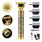 Máquina De Barbear E Cortar Cabelo Profissional Sem Fio Premium Cor Dourado - Image 3