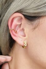 Piercing Fake Forma De Coração Banhado Em Ouro 18k [F027]
