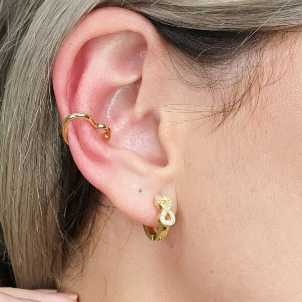 Piercing Fake Forma De Coração Banhado Em Ouro 18k [F027]