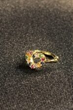 Piercing Fake Com Coração De Zircônias Coloridas Banhado Em Ouro 18k [F027] - Image 2