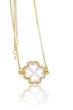 Pulseira Ajustável Com Trevo De Quatro Folhas De Madrepérola [F027] - Image 3