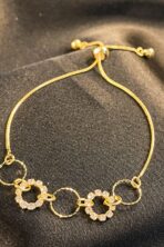Pulseira Regulável Com Arcos Trabalhados Banhado Em Ouro 18k [F027] - Image 2