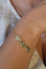 Pulseira Com Chapa De Coração Banhado Em Ouro 18k [F027]