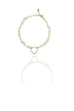 Pulseira De Corrente De Corações Banhado Em Ouro 18k [F027] - Image 3