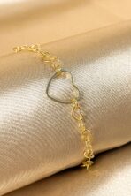 Pulseira De Corrente De Corações Banhado Em Ouro 18k [F027] - Image 2