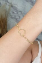 Pulseira De Corrente De Corações Banhado Em Ouro 18k [F027]