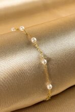 Pulseira Infantil Com Pérolas Banhado Em Ouro 18k [F027] - Image 2