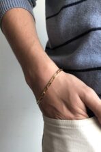 Pulseira Corrente Chapada Banhado Em Ouro 18k Masculina [F027]