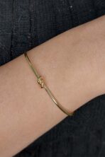 Bracelete Fino Com Nó Banhado Em Ouro 18k [F027]