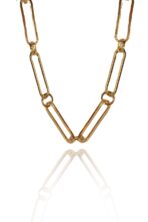 Pulseira De Elos Intercalados Com Círculo Banhado Em Ouro 18k [F027] - Image 3