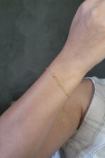 Pulseira Corrente Lisa Com Bolinhas Banhado Em Ouro 18k [F027]
