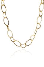 Pulseira Com Elos Ovais Intercalados Com Elos De Corações Banhado Em Ouro 18k [F027] - Image 3