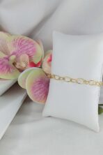 Pulseira Com Elos Ovais Intercalados Com Elos De Corações Banhado Em Ouro 18k [F027] - Image 2