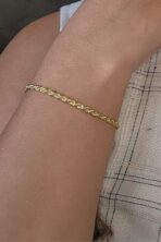 Pulseira Cordão Baiano 3,0 Banhado Em Ouro 18k [F027]