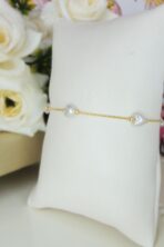Pulseira De Coração De Pérola Banhado A Ouro 18k [F027] - Image 2
