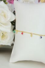 Pulseira De Zircônias Coloridas Banhado A Ouro 18k [F027] - Image 2