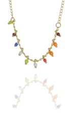 Pulseira Infantil De Pedrinhas Coloridas Banhado A Ouro 18k [F027] - Image 3