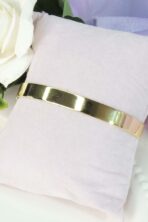 Bracelete Liso Largo Banhado Em Ouro 18k [F027] - Image 2