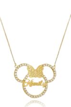 Colar Personalizado Mickey E Minnie Nome Trabalhado Em Zircônia [F027]