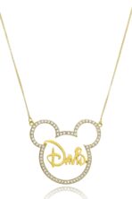 Colar Personalizado Mickey E Minnie Nome Trabalhado Em Zircônia [F027] - Image 2