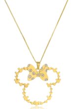 Colar Personalizado Minnie Vazado Com Zircônia [F027]