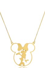 Colar Personalizado Minnie No Meio Folheado Em Ouro 18k [F027]