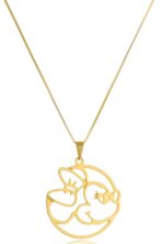 Colar Personalizado Minnie Vazado Folheado Em Ouro 18k [F027]