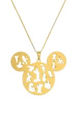 Colar Personalizado Mickey Com Personagens Vazados Folheado Em Ouro 18k [F027]