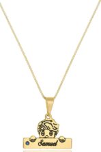 Colar Personalizado Menino Com Nome  Folheado Em Ouro 18k [F027]