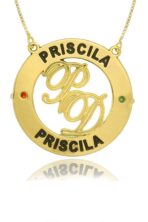 Colar Personalizado Mandala Circunferencial Com Nomes E Iniciais No Meio [F027] - Image 2