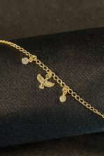 Tornozeleira Com Pingente De Espirito Santo Banhado Em Ouro 18k [F027] - Image 2