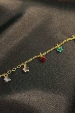 Tornozeleira De Estrelas De Zircônias Banhado Em Ouro 18k [F027] - Image 2