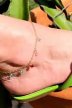 Tornozeleira De Estrelas De Zircônias Banhado Em Ouro 18k [F027]