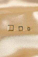 Trio De Brincos Quadrados Banhado Em Ouro 18k [F027] - Image 2